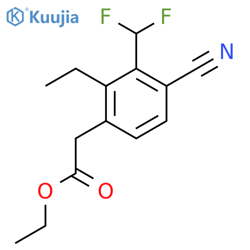 Ethyl 4-cyano-3-difluoromethyl-2-ethylphenylacetate structure