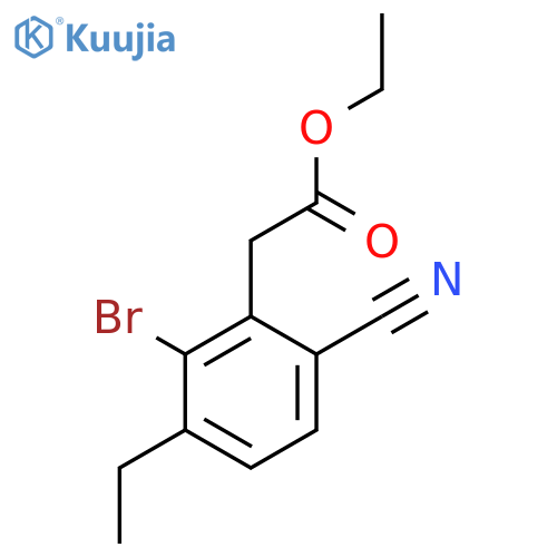 Ethyl 2-bromo-6-cyano-3-ethylphenylacetate structure