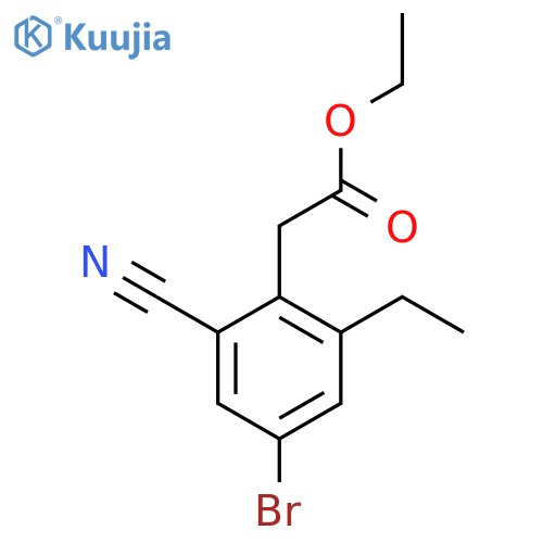 Ethyl 4-bromo-2-cyano-6-ethylphenylacetate structure