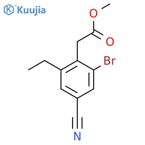 Methyl 2-bromo-4-cyano-6-ethylphenylacetate structure