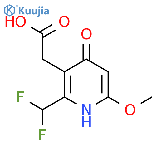 2-(Difluoromethyl)-4-hydroxy-6-methoxypyridine-3-acetic acid structure