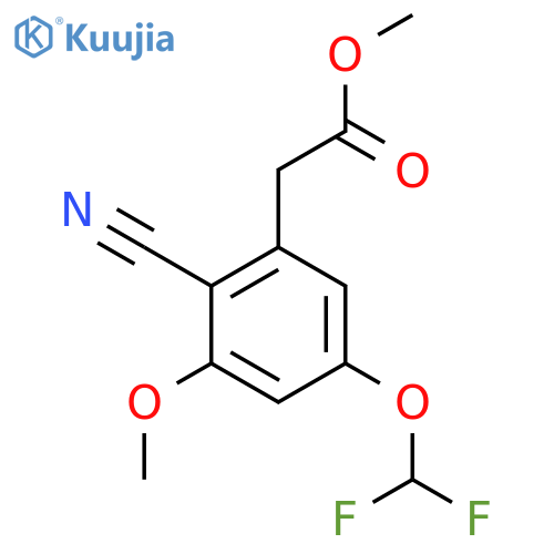Methyl 2-cyano-5-difluoromethoxy-3-methoxyphenylacetate structure
