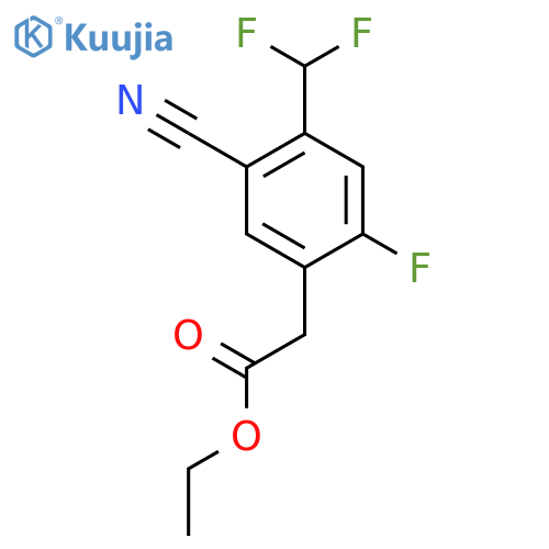 Ethyl 5-cyano-4-difluoromethyl-2-fluorophenylacetate structure