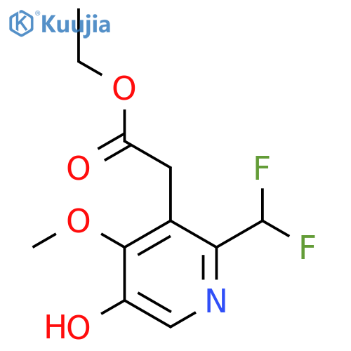 Ethyl 2-(difluoromethyl)-5-hydroxy-4-methoxypyridine-3-acetate structure