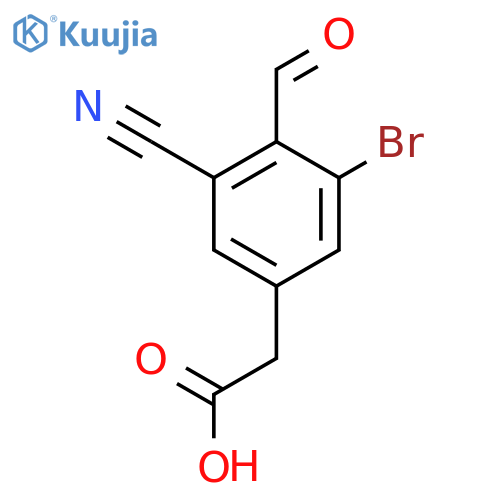 3-Bromo-5-cyano-4-formylphenylacetic acid structure