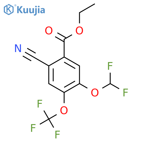 Ethyl 2-cyano-5-difluoromethoxy-4-(trifluoromethoxy)benzoate structure