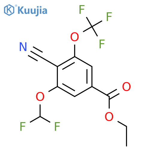 Ethyl 4-cyano-3-difluoromethoxy-5-(trifluoromethoxy)benzoate structure