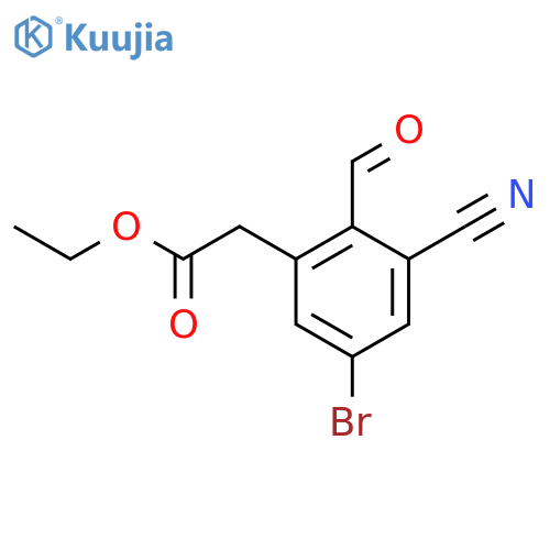 Ethyl 5-bromo-3-cyano-2-formylphenylacetate structure
