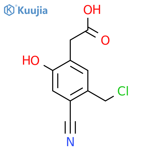 5-Chloromethyl-4-cyano-2-hydroxyphenylacetic acid structure