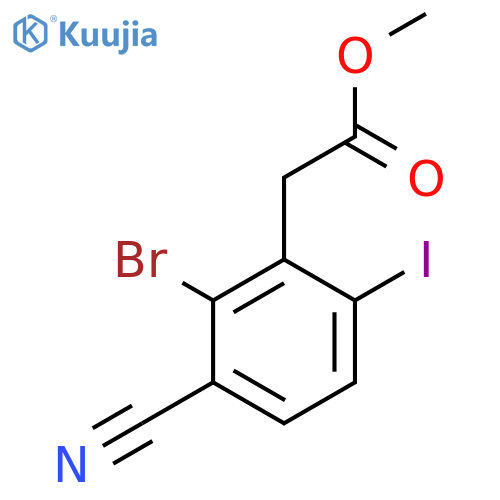 Methyl 2-bromo-3-cyano-6-iodophenylacetate structure