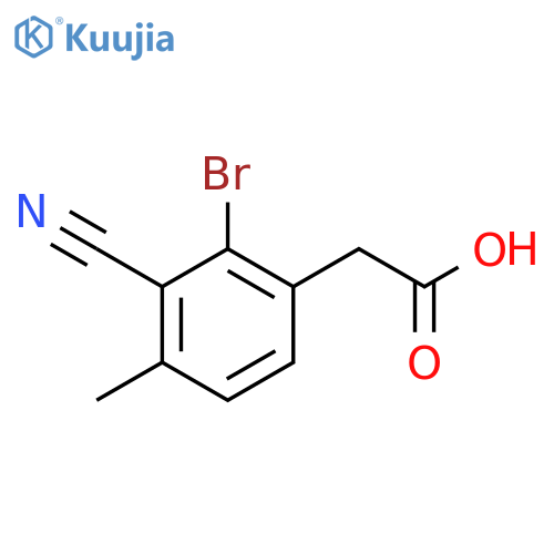 2-Bromo-3-cyano-4-methylphenylacetic acid structure