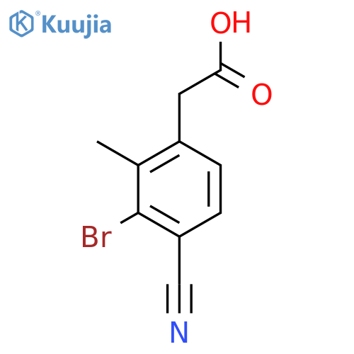 3-Bromo-4-cyano-2-methylphenylacetic acid structure
