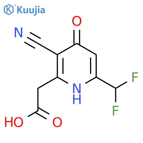 3-Cyano-6-(difluoromethyl)-4-hydroxypyridine-2-acetic acid structure