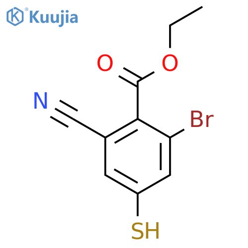 Ethyl 2-bromo-6-cyano-4-mercaptobenzoate structure
