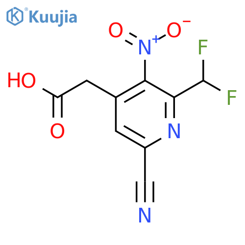 6-Cyano-2-(difluoromethyl)-3-nitropyridine-4-acetic acid structure