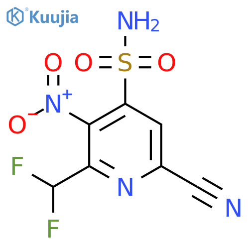 6-Cyano-2-(difluoromethyl)-3-nitropyridine-4-sulfonamide structure