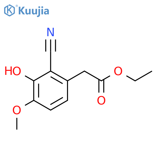 Ethyl 2-cyano-3-hydroxy-4-methoxyphenylacetate structure