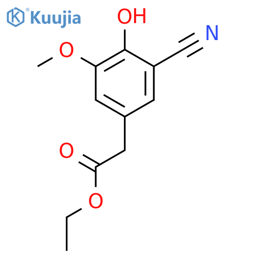 Ethyl 3-cyano-4-hydroxy-5-methoxyphenylacetate structure