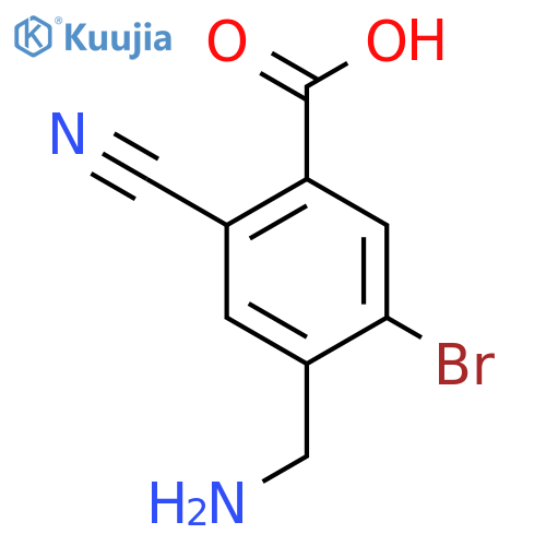 4-Aminomethyl-5-bromo-2-cyanobenzoic acid structure