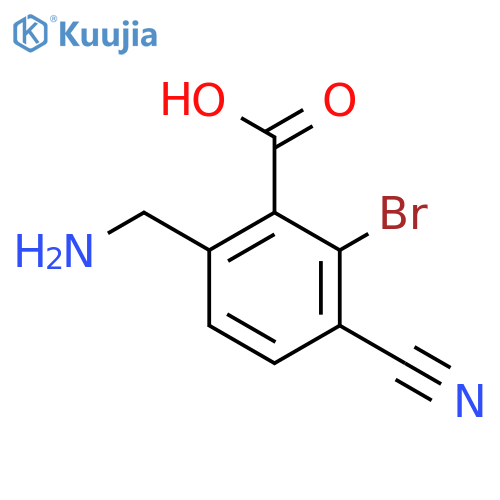 6-Aminomethyl-2-bromo-3-cyanobenzoic acid structure