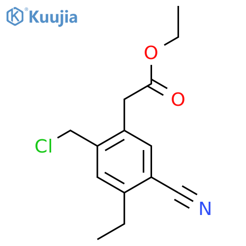 Ethyl 2-chloromethyl-5-cyano-4-ethylphenylacetate structure