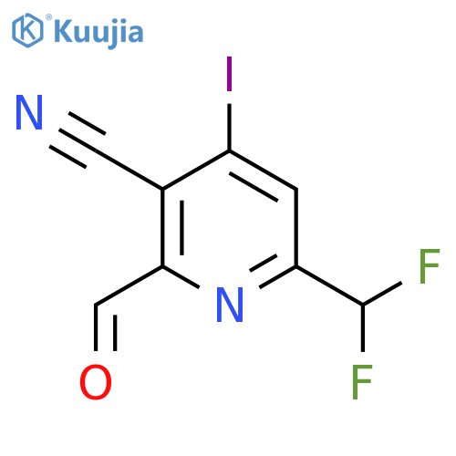 3-Cyano-6-(difluoromethyl)-4-iodopyridine-2-carboxaldehyde structure