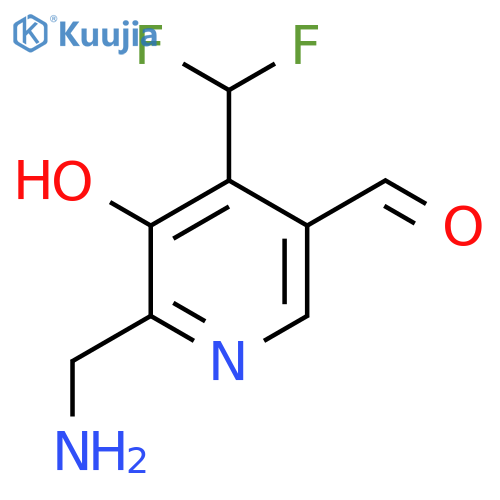 2-(Aminomethyl)-4-(difluoromethyl)-3-hydroxypyridine-5-carboxaldehyde structure
