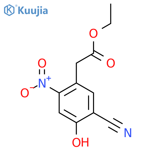 Ethyl 5-cyano-4-hydroxy-2-nitrophenylacetate structure