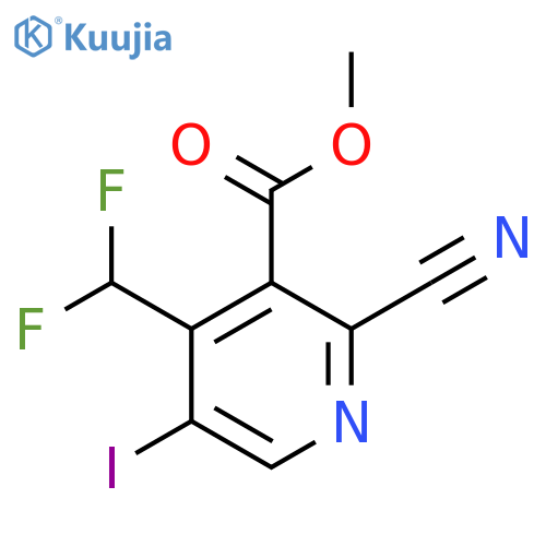 Methyl 2-cyano-4-(difluoromethyl)-5-iodopyridine-3-carboxylate structure