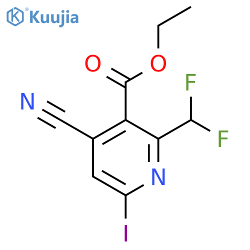 Ethyl 4-cyano-2-(difluoromethyl)-6-iodopyridine-3-carboxylate structure