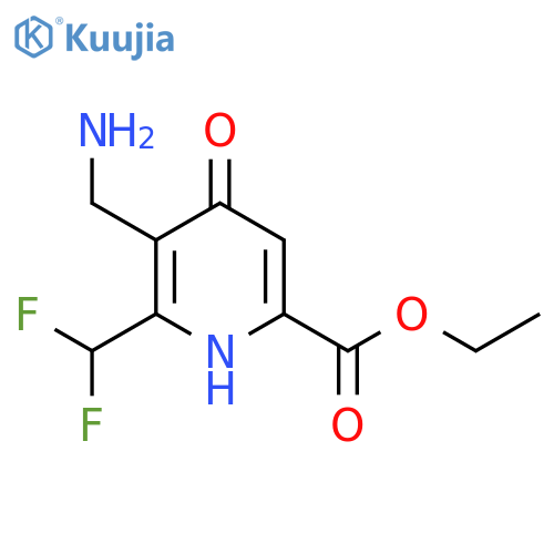 Ethyl 3-(aminomethyl)-2-(difluoromethyl)-4-hydroxypyridine-6-carboxylate structure