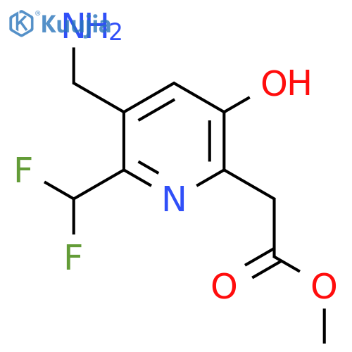 Methyl 3-(aminomethyl)-2-(difluoromethyl)-5-hydroxypyridine-6-acetate structure