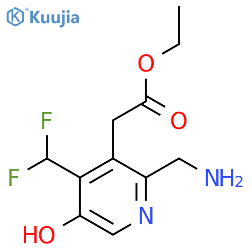 Ethyl 2-(aminomethyl)-4-(difluoromethyl)-5-hydroxypyridine-3-acetate structure