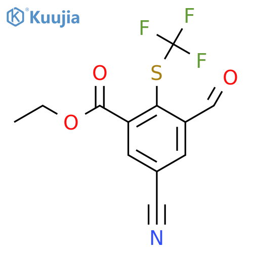 Ethyl 5-cyano-3-formyl-2-(trifluoromethylthio)benzoate structure