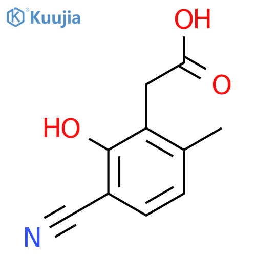 3-Cyano-2-hydroxy-6-methylphenylacetic acid structure