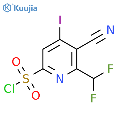 3-Cyano-2-(difluoromethyl)-4-iodopyridine-6-sulfonyl chloride structure