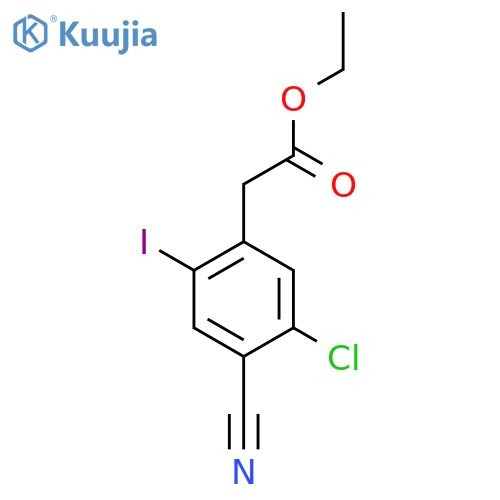 Ethyl 5-chloro-4-cyano-2-iodophenylacetate structure