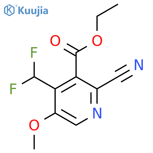 Ethyl 2-cyano-4-(difluoromethyl)-5-methoxypyridine-3-carboxylate structure