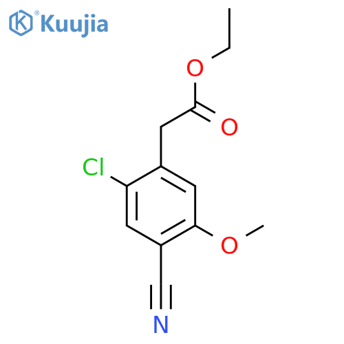 Ethyl 2-chloro-4-cyano-5-methoxyphenylacetate structure