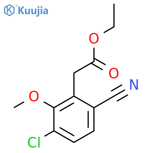 Ethyl 3-chloro-6-cyano-2-methoxyphenylacetate structure
