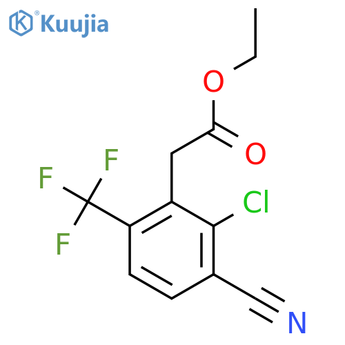 Ethyl 2-chloro-3-cyano-6-(trifluoromethyl)phenylacetate structure