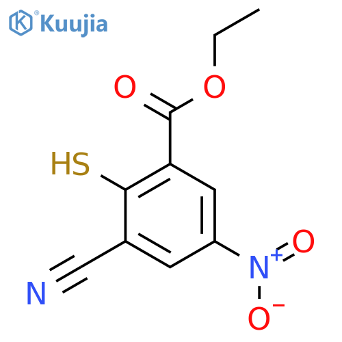 Ethyl 3-cyano-2-mercapto-5-nitrobenzoate structure