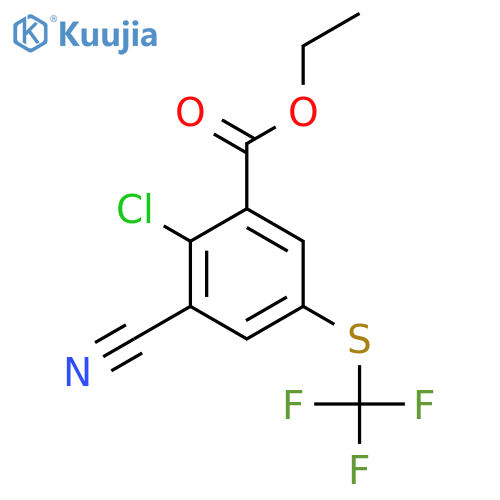 Ethyl 2-chloro-3-cyano-5-(trifluoromethylthio)benzoate structure