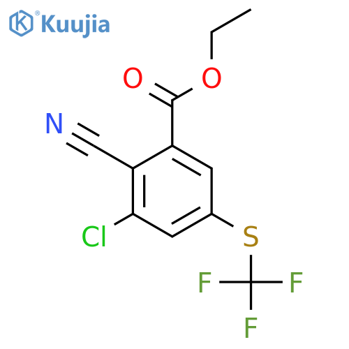Ethyl 3-chloro-2-cyano-5-(trifluoromethylthio)benzoate structure