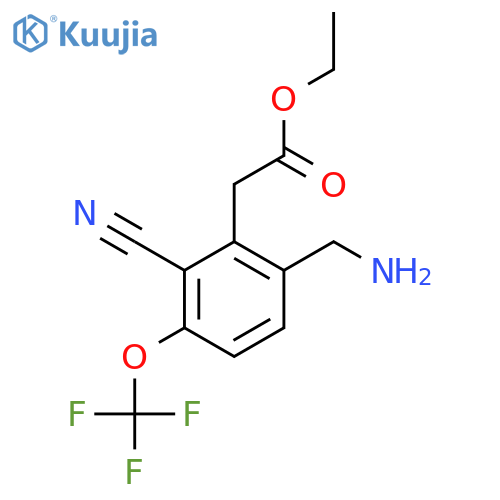 Ethyl 6-aminomethyl-2-cyano-3-(trifluoromethoxy)phenylacetate structure
