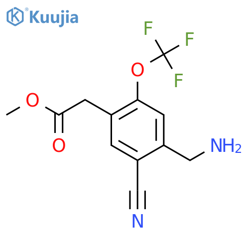 Methyl 4-aminomethyl-5-cyano-2-(trifluoromethoxy)phenylacetate structure