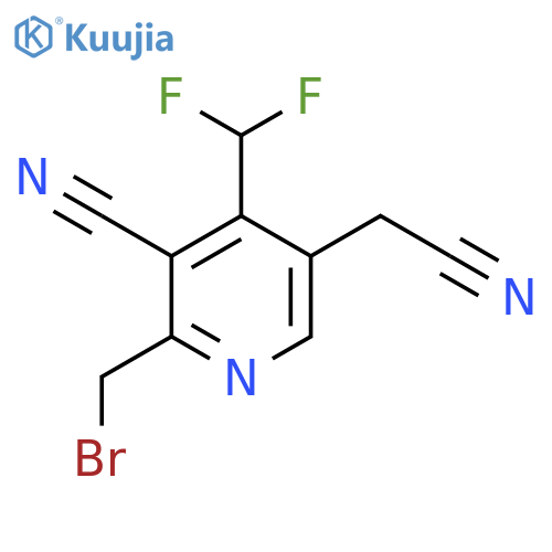 2-(Bromomethyl)-3-cyano-4-(difluoromethyl)pyridine-5-acetonitrile structure