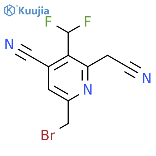 6-(Bromomethyl)-4-cyano-3-(difluoromethyl)pyridine-2-acetonitrile structure