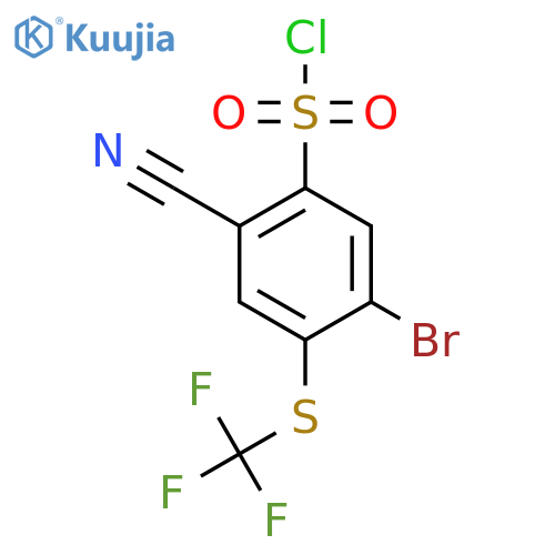 5-Bromo-2-cyano-4-(trifluoromethylthio)benzenesulfonyl chloride structure