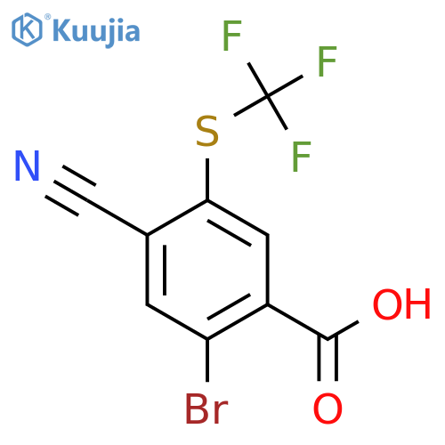 2-Bromo-4-cyano-5-(trifluoromethylthio)benzoic acid structure